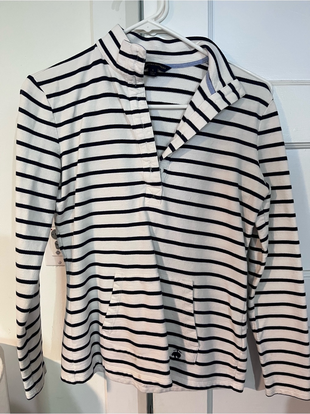 Brooks brothers Striped Black and White Pullover Hoodie